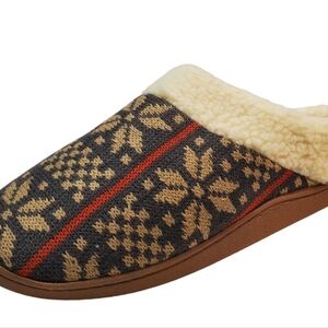 Deer Stags Mens Shoes Lodge Patterned Knit Slip On Slippers Large 11 / 12